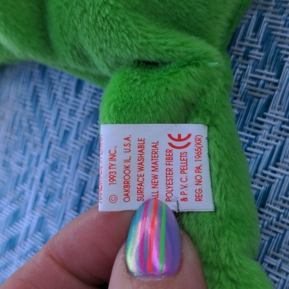 TY LEGS the FROG Beanie Baby 1993 Vintage Toy Collectible ✨ BD 4-25-93 - Picture 7 of 9